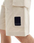 Armani Exchange label logo cargo shorts in beige