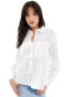 Mango relaxed linen shirt in white