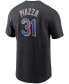 Фото #2 товара Men's Mike Piazza Black New York Mets Cooperstown Collection Name and Number T-shirt