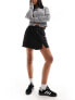 Pieces tailored high waisted skort in black