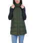 Women's Long Puffer Vest with Detachable Hood Зеленый, Small - фото #2