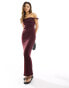 ASOS DESIGN twist shoulder maxi dress in burgundy