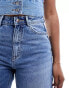 Фото #4 товара Pimkie high waisted mom jeans in blue wash