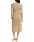 Design History Dina Linen-Blend Midi Dress Women's Beige S
