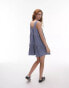 Фото #4 товара Topshop tiered mini textured dress in blue