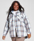 Фото #1 товара Trendy Plus Size Plaid-Print Shacket