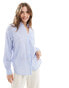 Фото #4 товара Stradivarius oversized shirt in blue stripe