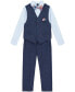 Baby Boys Striated Shirt, Vest, Bowtie and Pants, 4 Piece Set