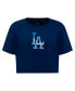 ფოტო #3 პროდუქტის Women's Navy Los Angeles Dodgers Painted Sky Boxy Cropped T-shirt
