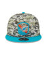 Men's Camo, Aqua Miami Dolphins 2023 Salute To Service 9FIFTY Snapback Hat