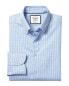 Фото #1 товара Charles Tyrwhitt Non-Iron Button Down Check Extra Slim Fit Shirt Men's 16.5" -