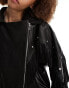 HUGO Lafranka leather jacket in black