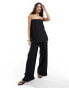 4th & Reckless pleated wide leg trousers co-ord in black