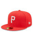 Фото #1 товара Men's Red Pittsburgh Pirates Lava Highlighter Logo 59FIFTY Fitted Hat