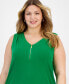 Фото #3 товара Plus Size Half-Zip Tank Top, Created for Macy's