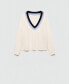 ფოტო #2 პროდუქტის Women's Striped Detail Sweater