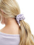 Фото #7 товара ASOS DESIGN mix & match fitted pyjama tee with picot trim and scrunchie in lilac