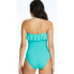 Bleu by Rod Beattie Shirred Ruffle Bandeau Mio One-Piece Swimsuit Blue Size 12