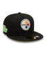 Фото #1 товара Men's Black Pittsburgh Steelers Super Bowl XL Citrus Pop 59FIFTY Fitted Hat