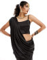 Kanya London saree co-ord set in black