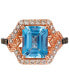 Blue Topaz (3-1/2 ct. t.w.) & Diamond (5/8 ct. t.w.) Statement Ring in 14k Rose Gold