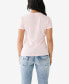 ფოტო #2 პროდუქტის Women's Short Sleeve Crystal Horseshoe Crewneck T-shirt