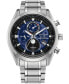 ფოტო #1 პროდუქტის Men's Tsuki-yomi A-T Chronograph Sport Luxury Eco-Drive Silver-Tone Titanium Bracelet Watch 43mm