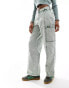 Dickies newington washed trousers with pocket detailing in green DBLE DYE/ACD FR, W28 - фото #1