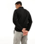 The North Face Glacier 1/4 zip central logo fleece in black