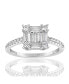 ფოტო #1 პროდუქტის Suzy Levian Sterling Silver Cubic Zirconia Cluster Bridal Engagement Ring