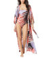 Фото #3 товара Women's Printed Button-Front Cover-Up Caftan