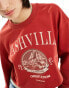 Фото #4 товара Urban Revivo nashville collegiate cropped sweat in red