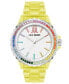 ფოტო #1 პროდუქტის Women's Analog Transparent Yellow Plastic with Rainbow Crystal Bracelet Watch, 40mm
