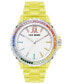 ფოტო #1 პროდუქტის Women's Analog Transparent Yellow Plastic with Rainbow Crystal Bracelet Watch, 40mm
