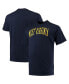 Фото #1 товара Men's Navy West Virginia Mountaineers Big and Tall Arch Team Logo T-shirt