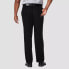 Фото #3 товара Haggar Men Premium No Iron Khaki Pleated Pant Classic Fit Black 34Wx32L