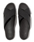 ფოტო #3 პროდუქტის Men's Tumbled-Leather Cross Slides