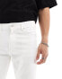 DTT rigid cropped tapered fit jeans in white