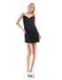 Vero Moda Tall low back satin mini dress in black Черный, M - EU 36 - фото #1