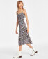 ფოტო #2 პროდუქტის Women's Button-Front Slip Dress