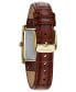 Women's Brown Leather Strap Watch 21x33mm