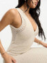 Фото #2 товара Lindex sanna knitted midaxi summer dress in beige