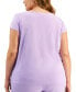 ფოტო #4 პროდუქტის Plus Size Stretch Knit Short-Sleeve Cowl-Neck Top