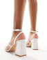 Фото #4 товара Be Mine Bridal Stella pearl embellished block heel sandals in ivory