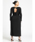 Plus Size Relaxed Knit Maxi Dress - 14, Black Onyx