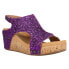 Corkys Carley Glitter Studded Wedge Womens Purple Casual Sandals 30-5316-PRGL