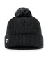 ფოტო #2 პროდუქტის Men's Black Winnipeg Jets Core Primary Logo Cuffed Knit Hat with Pom