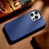 Pokrowiec etui z naturalnej skóry do iPhone 14 Pro MagSafe Case Leather niebieski