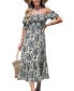 ფოტო #1 პროდუქტის Women's Moss Smocked Midi Dress