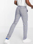 Фото #2 товара Topman skinny suit trousers in blue check
